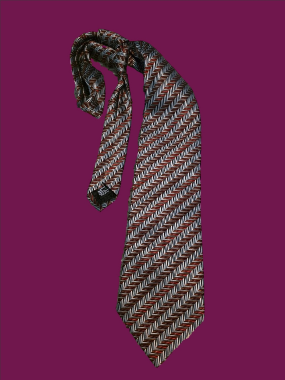 4/$67 Deal! Bellissimo Silk Chevron-Striped Men's Tie
